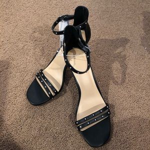 A New Day Black Studded Strappy Sandal Heels